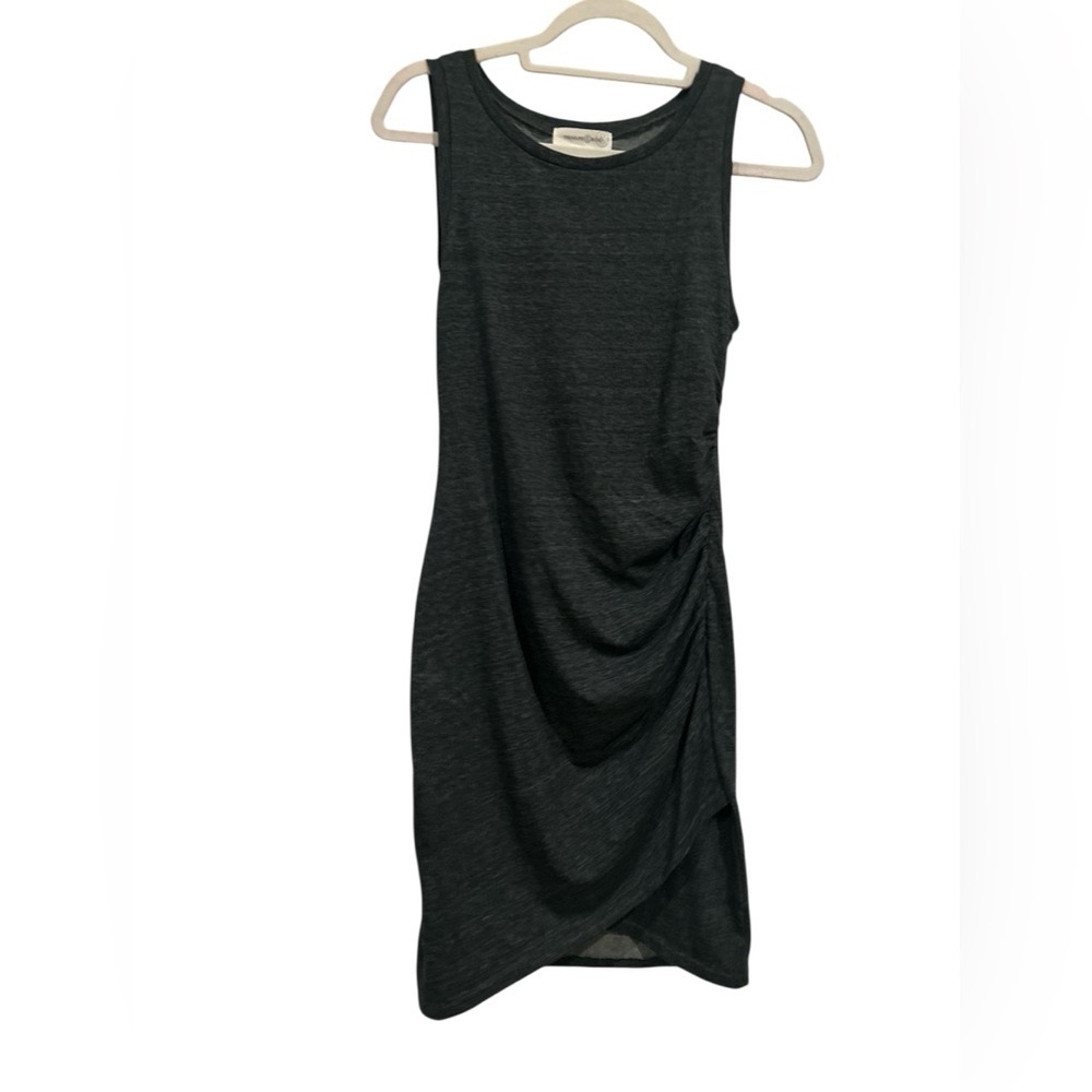 Treasure & Bond Gray Asymmetrical Ruched Sheath Dress